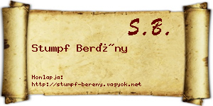 Stumpf Berény névjegykártya